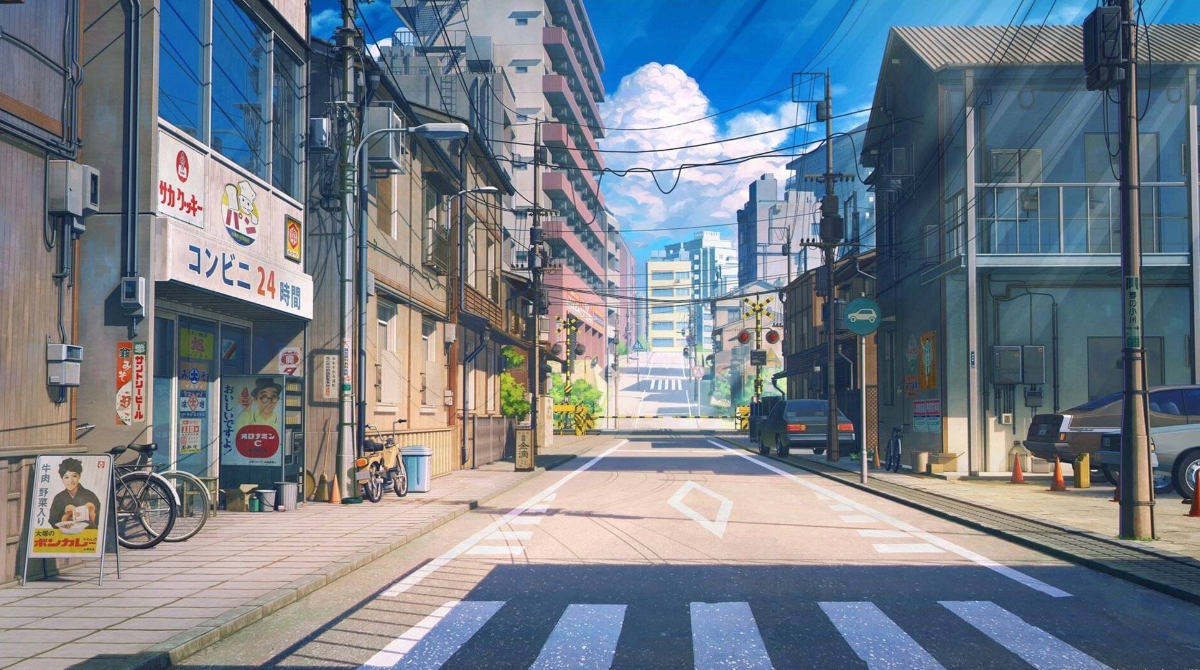 日漫街道背景图图片