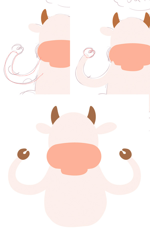 超详细教程用ai画一只打坐的奶牛