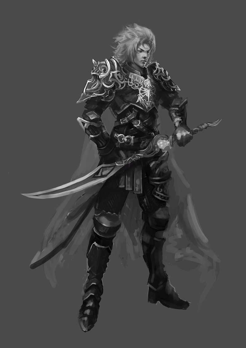 剑士设计绘画过程深圳原画培训学校