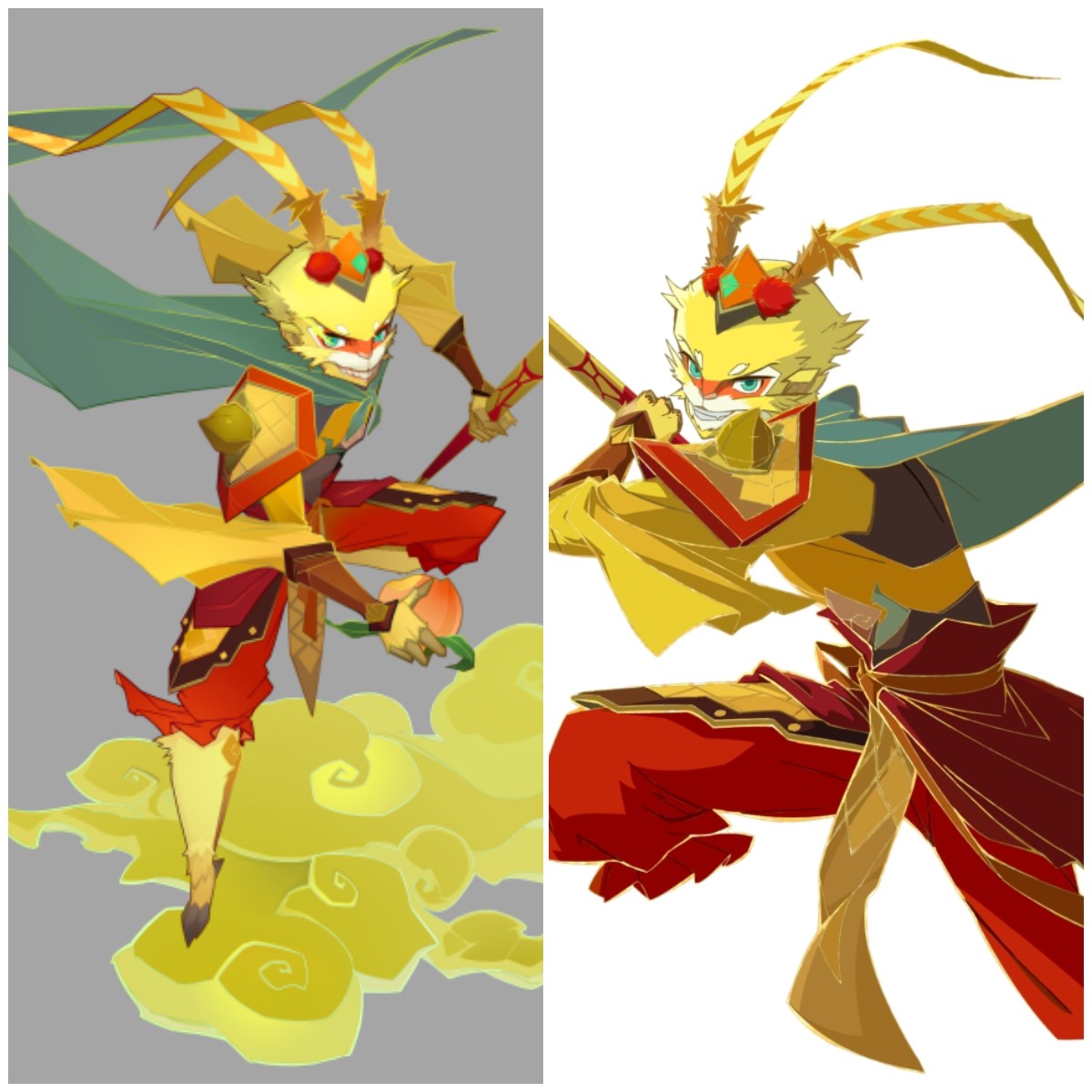 孙悟空（左半部分为优化后）