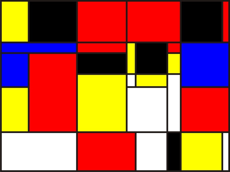 密度=7密度=5密度=4先来看图:蒙德里安告诉大家,他画的格子的意义是