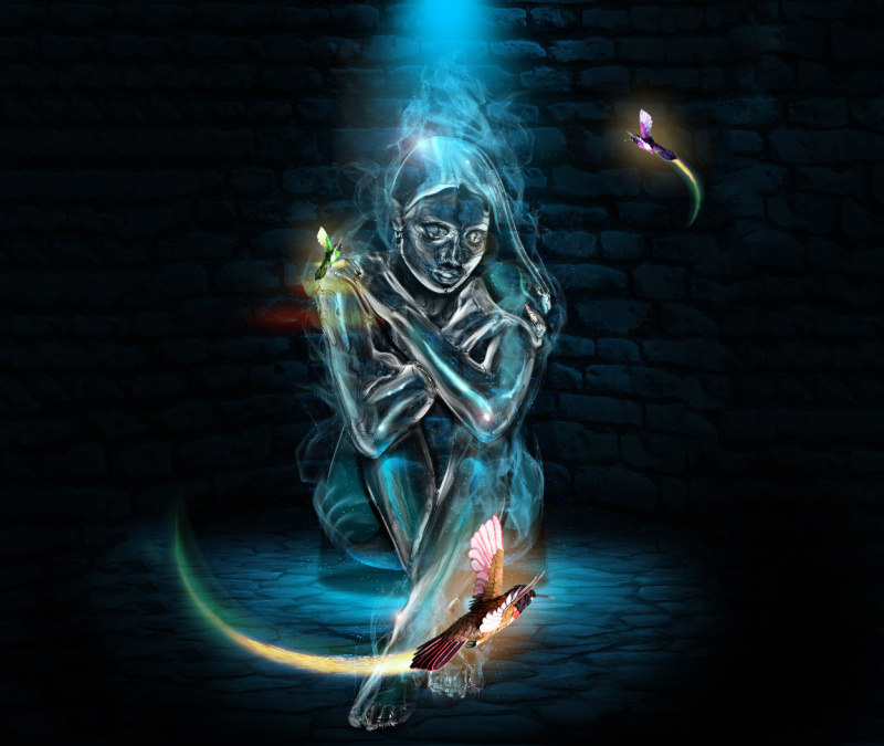 人物特效冰水晶玻璃