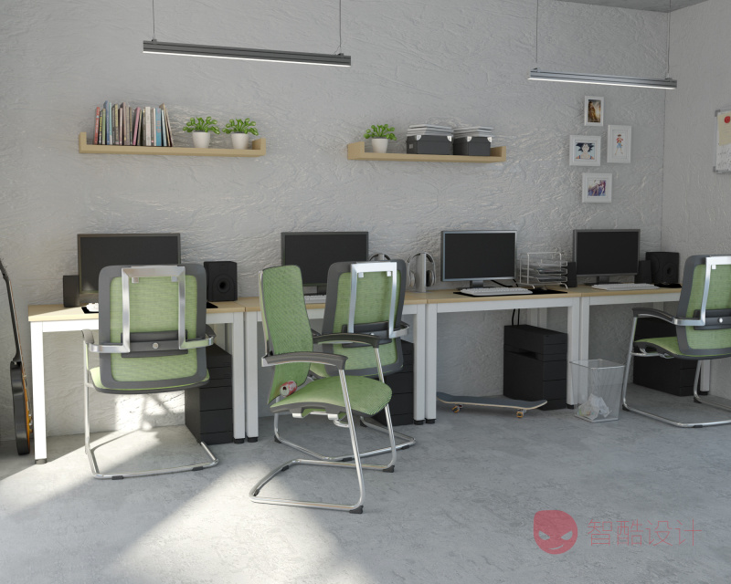 实际装修的费用是5000元,估计来到这个工作室没人想走,天天加班到下