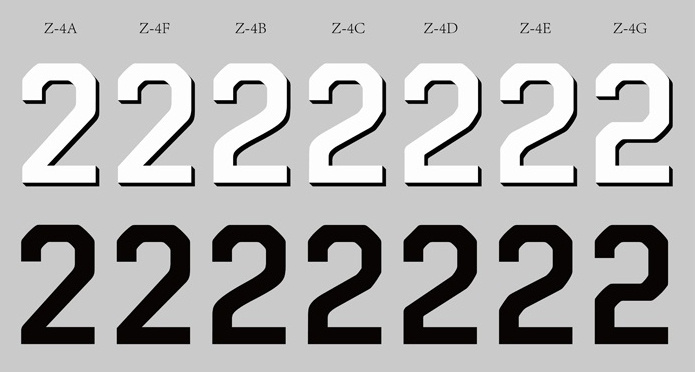 图四 数字"2"的设计版本对比图五 舷号字体全部数字汉字的设计特点:38