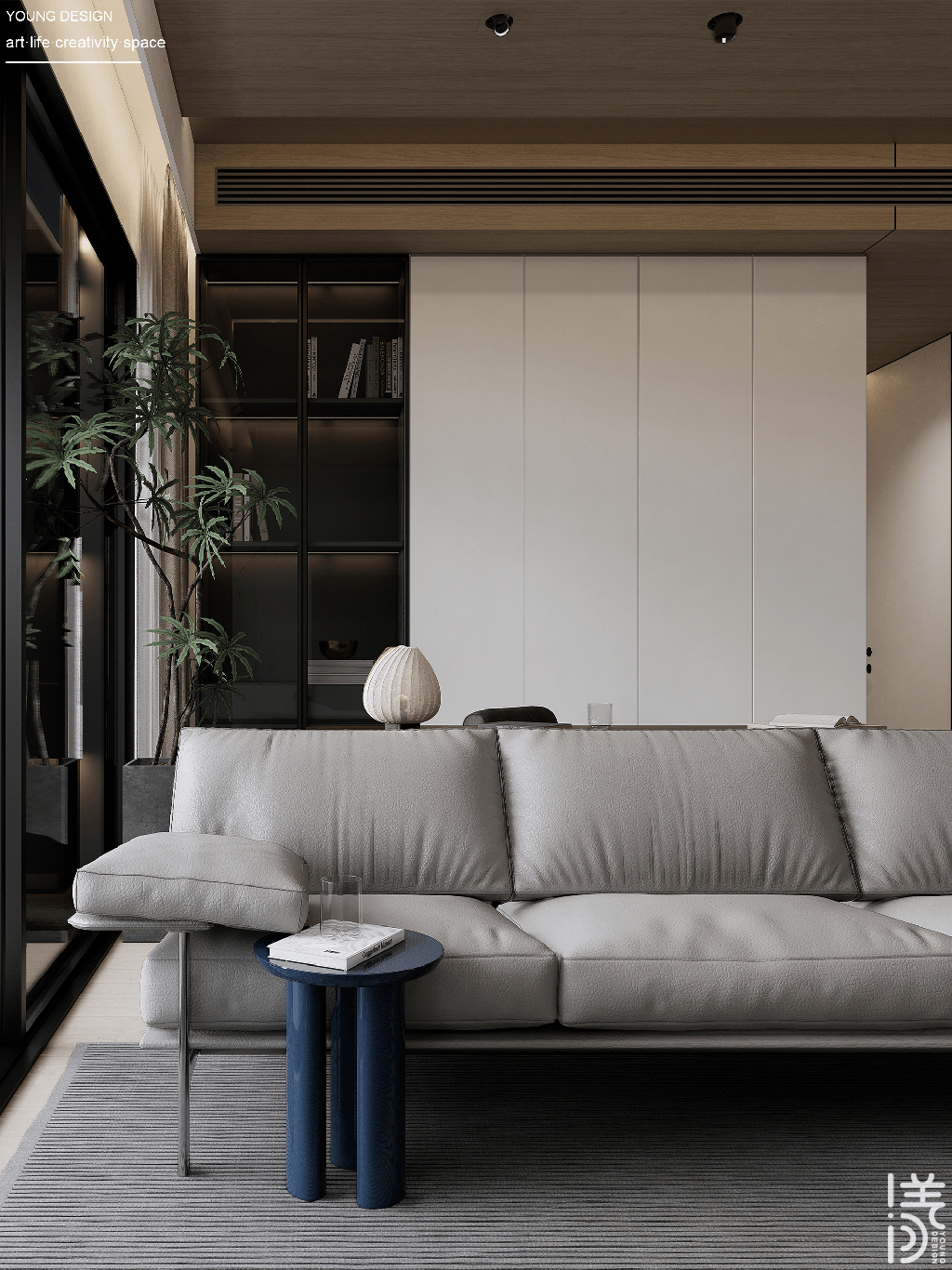 Young设计 | 纯白与木色完美平衡，天然肌理邂逅简约线条，诠释意式极简静谧之家