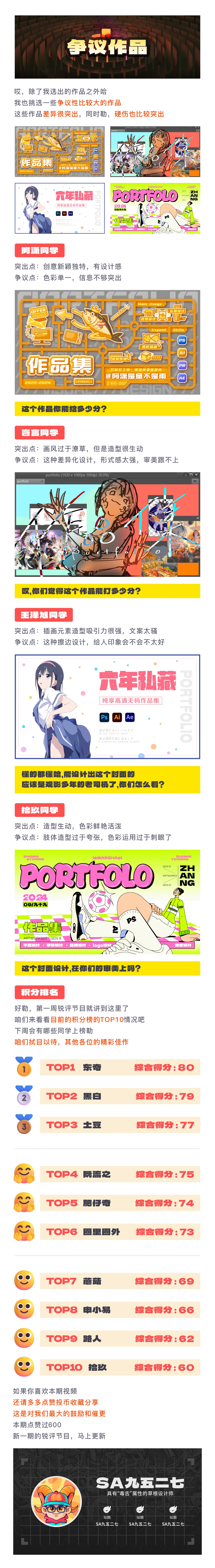 站酷高手坐堂 | SA创意作品集封面作业点评 01期