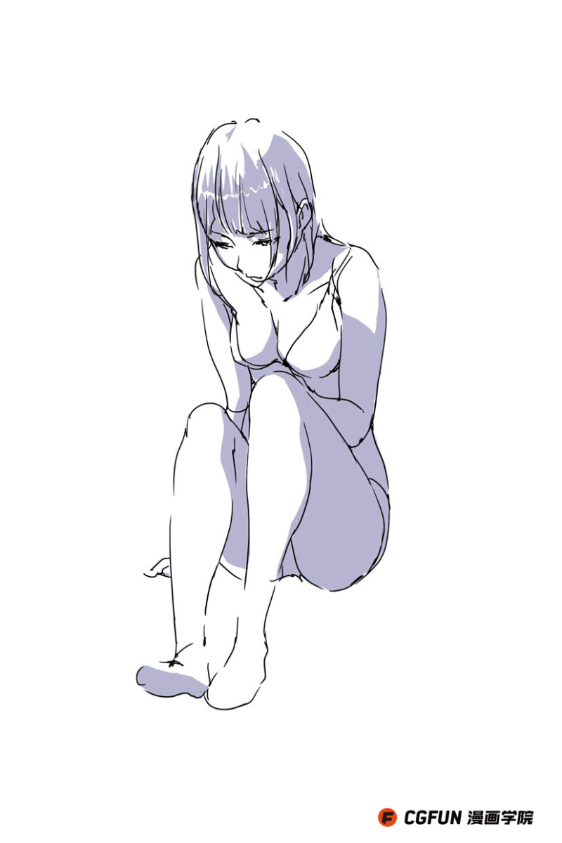 漫画针对性教程01-坐的时候该如何画-cgfun漫画学院收集翻译
