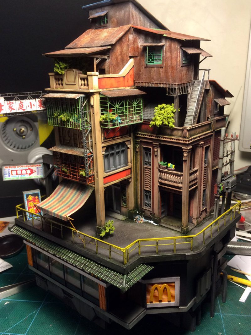 拍照超逼真!骑楼模型制作分享 多图