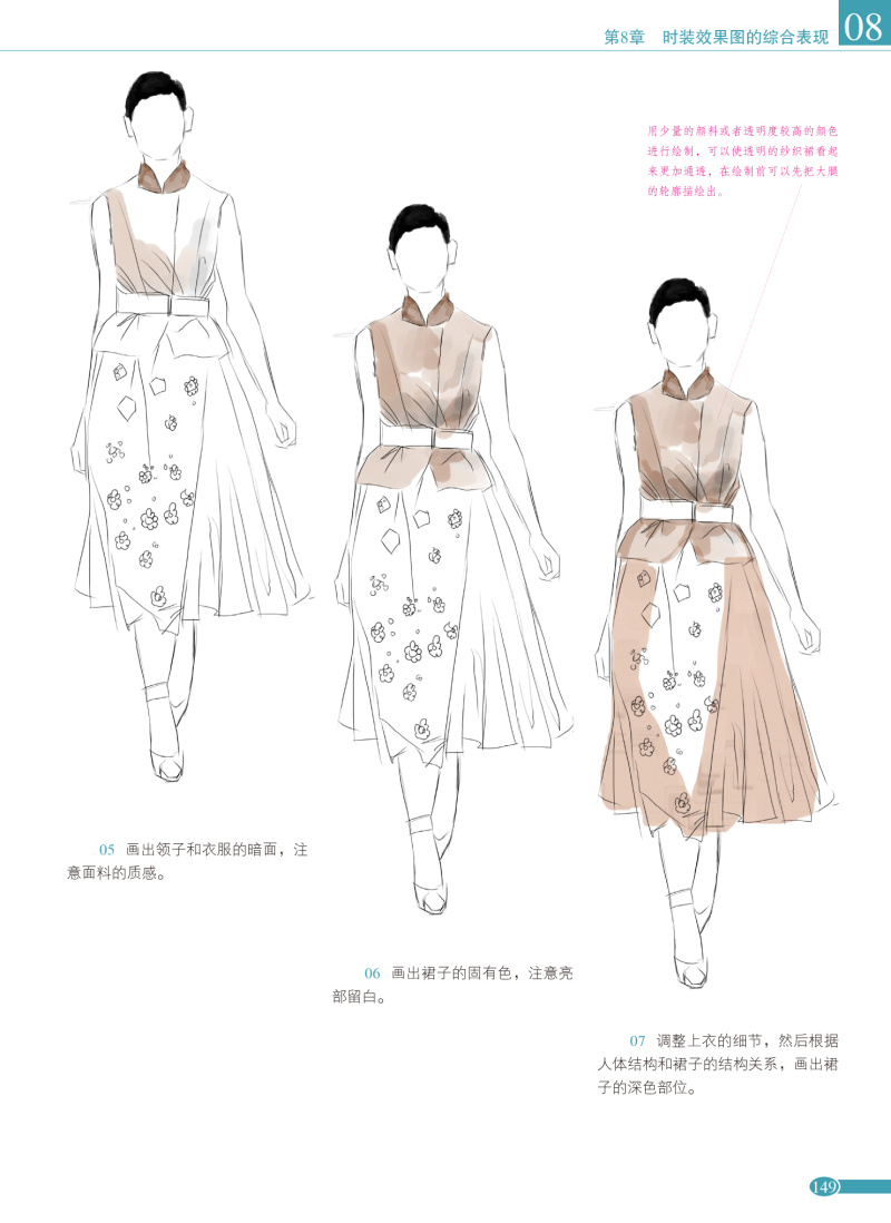 《时装画手绘技法专业教程》图书内容分享