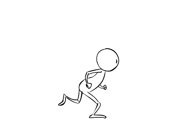 跑步动作简笔画卡通图片