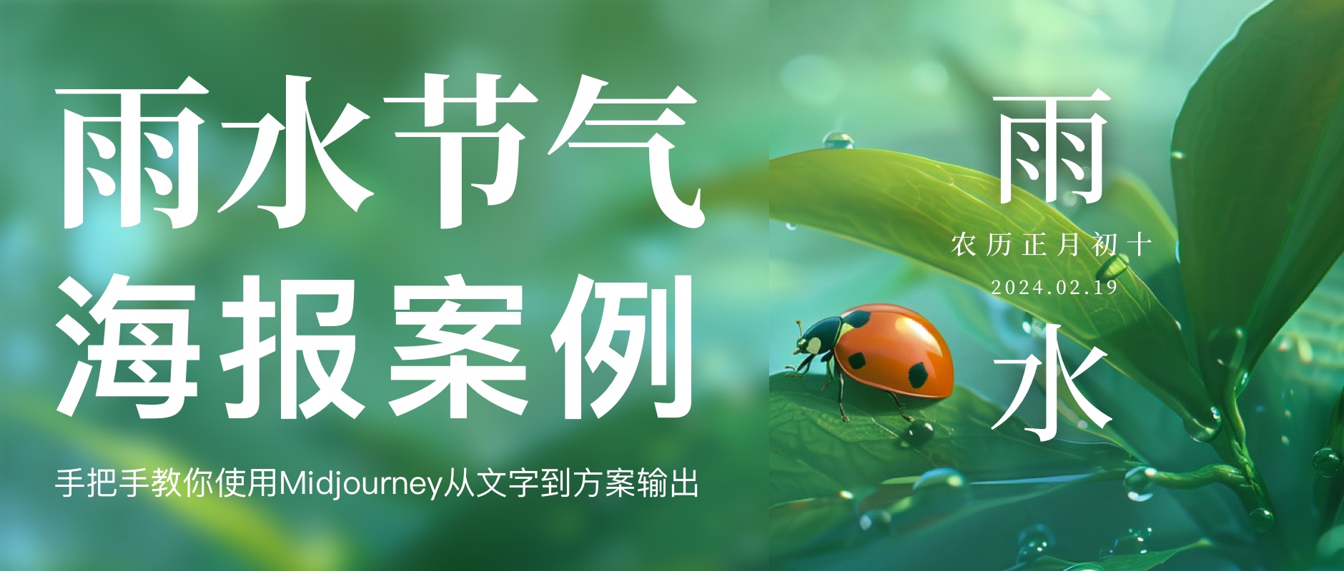 雨水节气海报：手把手教你从文字到方案输出（图ZMTQ2NzE2MzY=） - 教程 - 站酷设计师阿琦Aqi原创素材 - 站酷ZCOOL