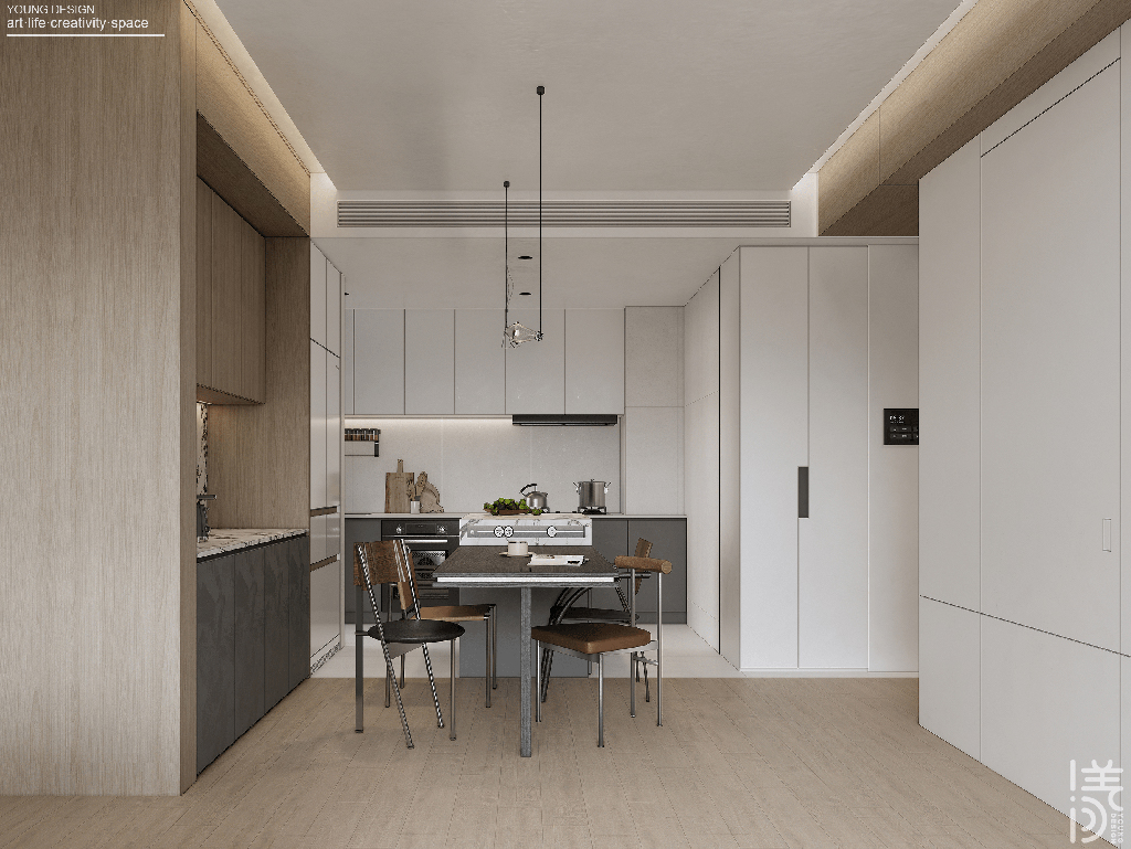 Young设计 | 纯白与木色完美平衡，天然肌理邂逅简约线条，诠释意式极简静谧之家