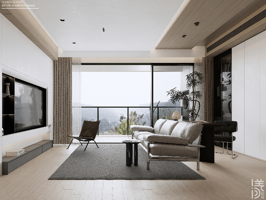 Young设计 | 纯白与木色完美平衡，天然肌理邂逅简约线条，诠释意式极简静谧之家