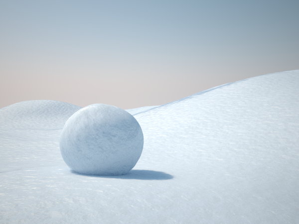 蓝海创意云雪混合材质v-ray渲染—雪球越滚越大