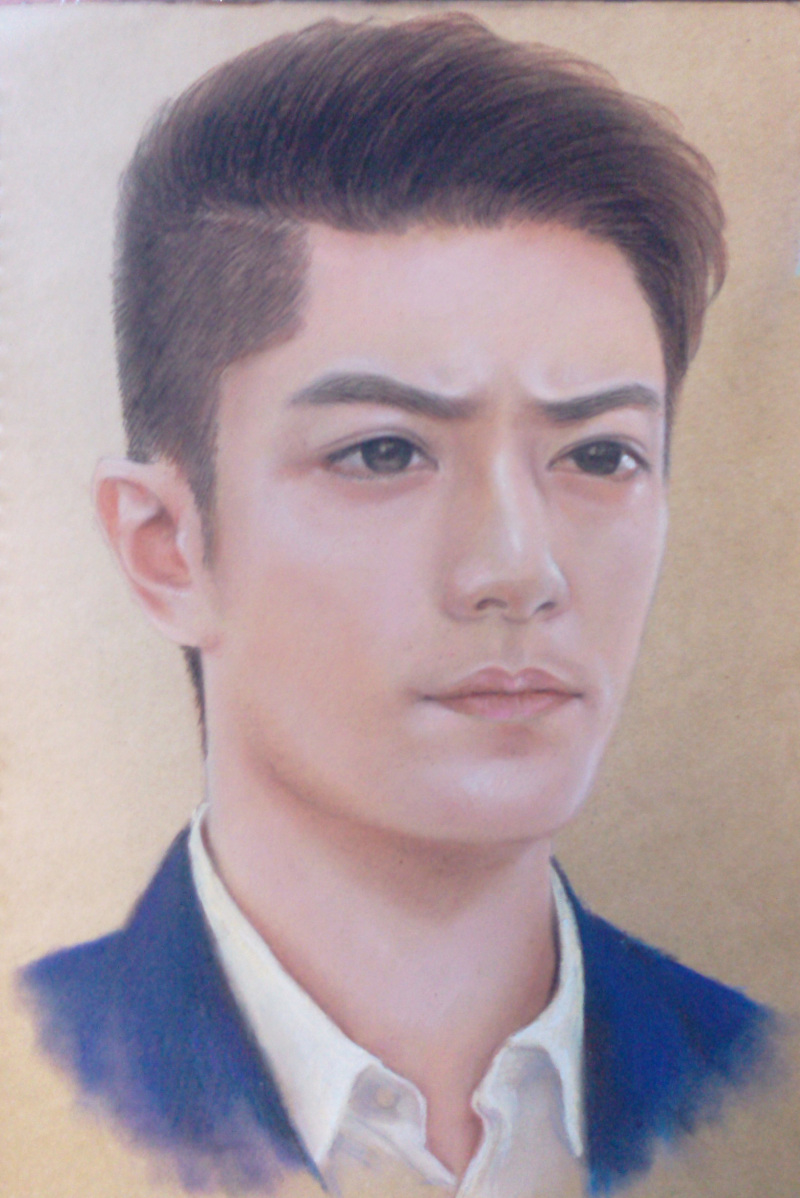 色粉人像过程图解(霍建华)