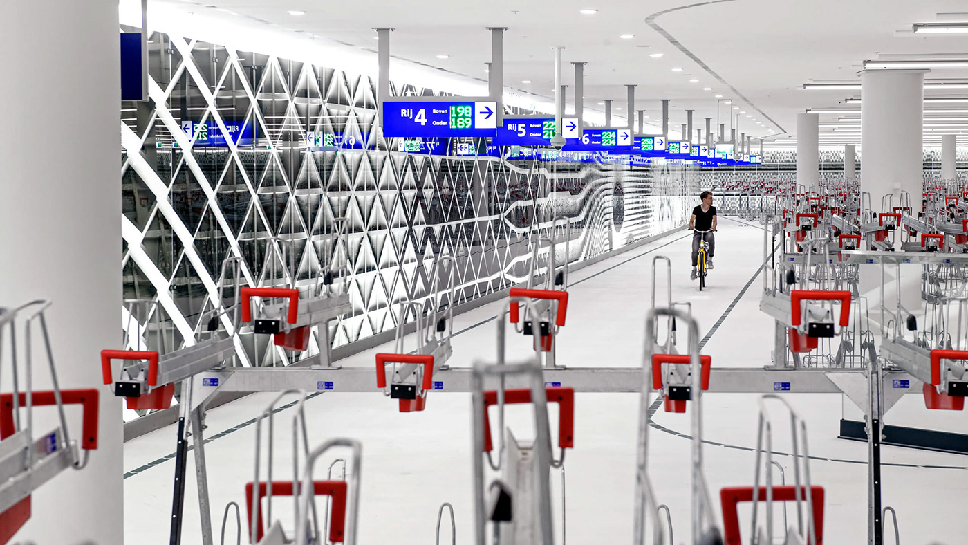 导视系统设计 荷兰海牙自行车停车库