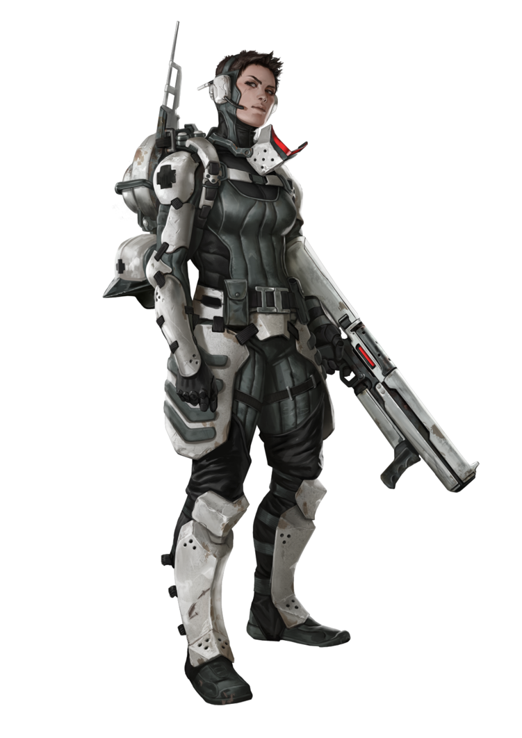 《【每日视觉分享no.8】科幻人形装甲原画设定图集》