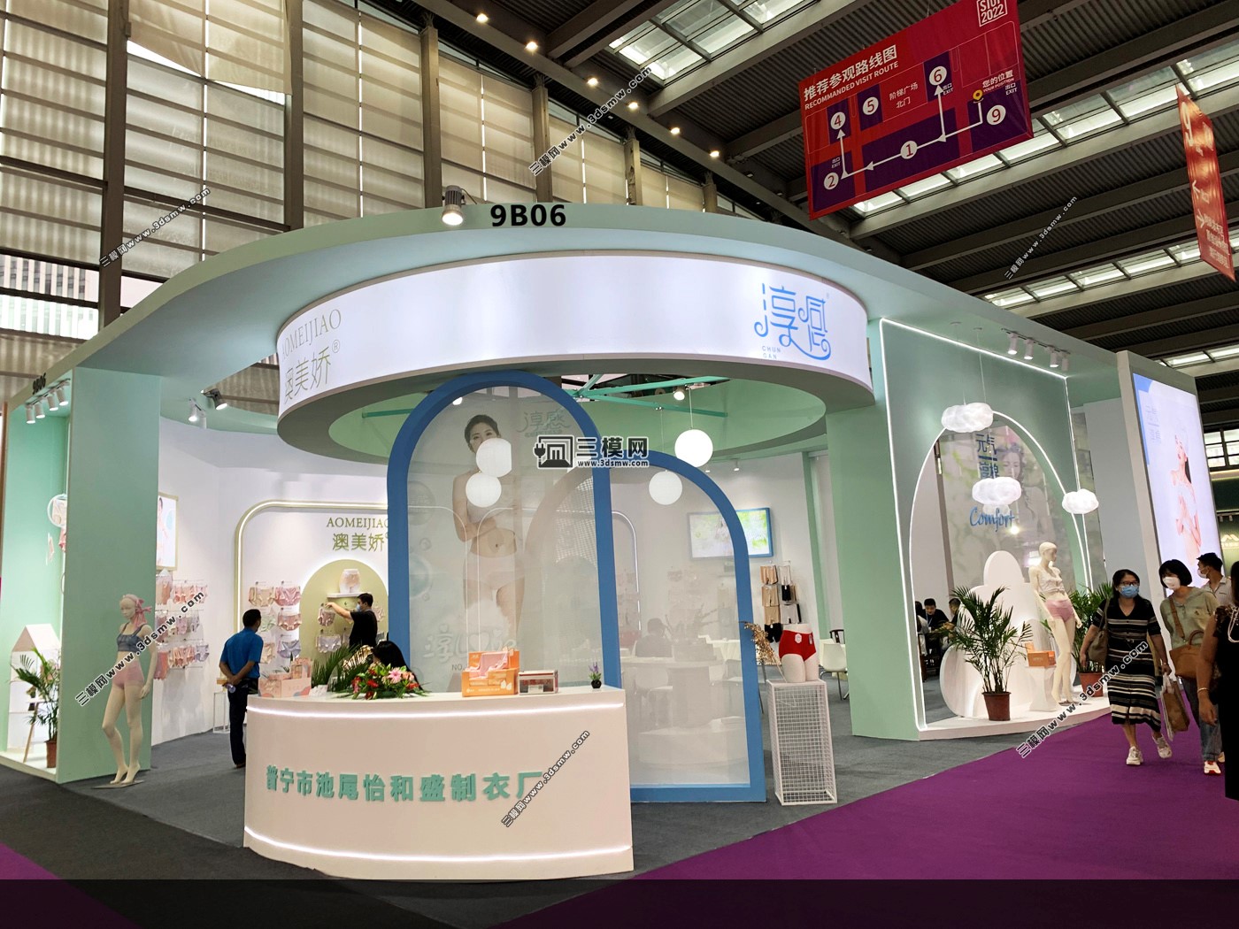 展台设计,展会照片,展览设计，(45度弧角展台参考 )图片由【三模网】分享（图ZMTQ3Njc3MDA=） - 资讯 - 站酷设计师三模网展台照片网原创素材 - 站酷ZCOOL