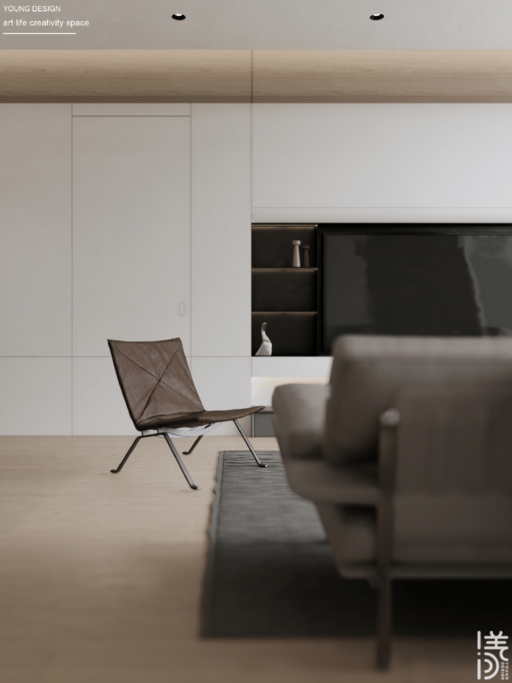 Young设计 | 纯白与木色完美平衡，天然肌理邂逅简约线条，诠释意式极简静谧之家