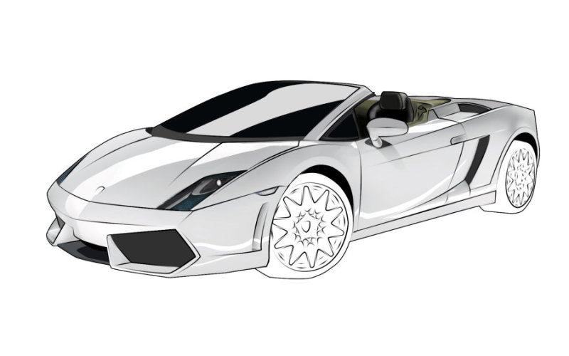 简手绘兰博基尼gallardolp560