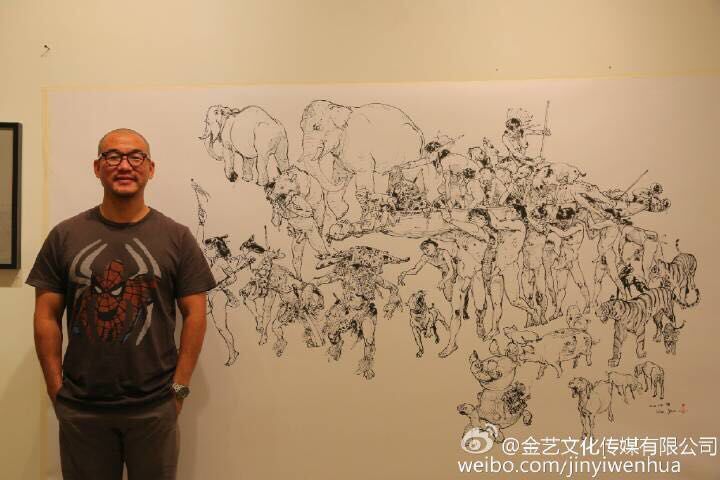  漫画速写大师金正基kim junggi的现场创作照片>,分享给大家_金政基ki