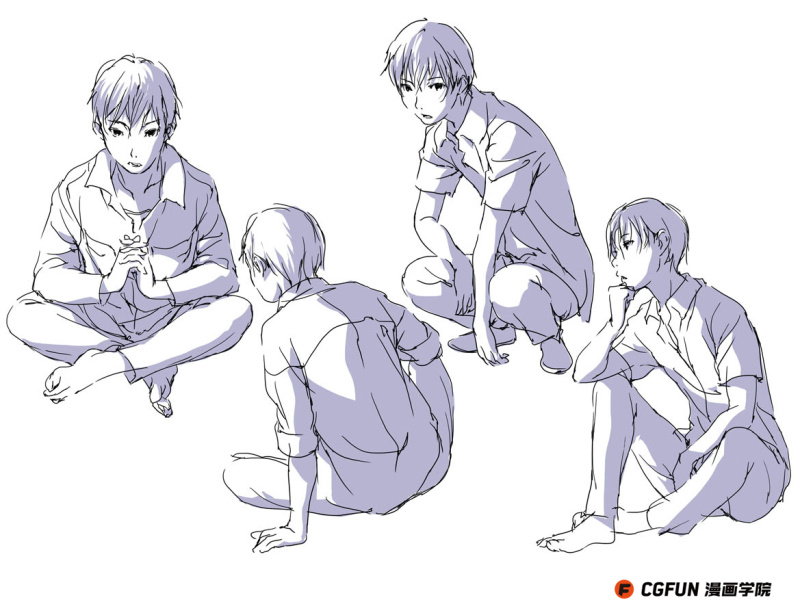 漫画针对性教程02男子坐的时候该如何画cgfun漫画学院收集翻译翻译