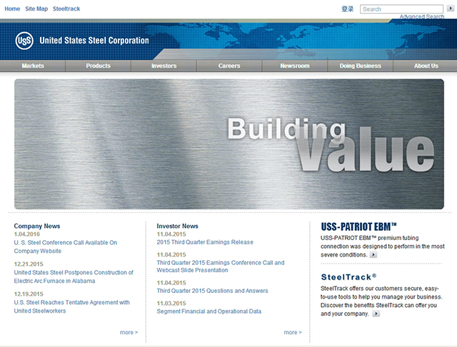 行业网站设计分析 钢铁行业