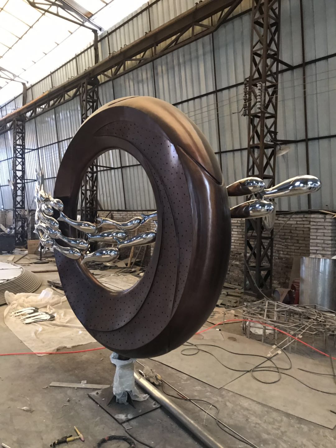 抽象不锈钢鱼群雕塑鱼金属雕塑仿真鱼雕塑