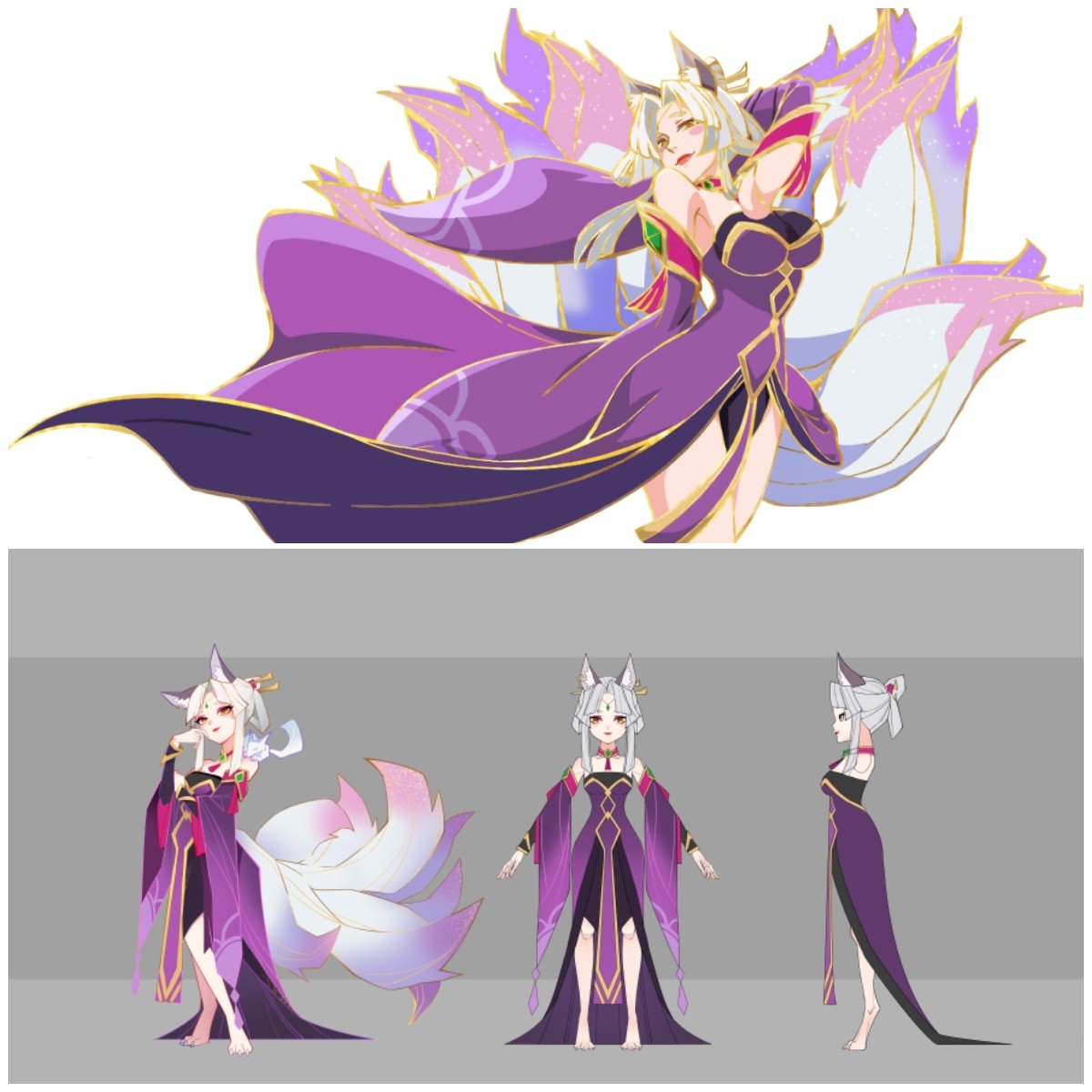 九尾狐妲己妖化形态（上半部分为优化后）