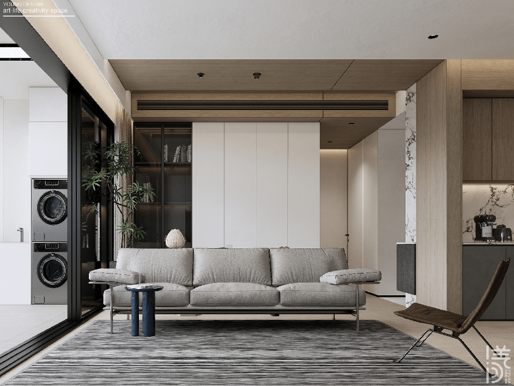 Young设计 | 纯白与木色完美平衡，天然肌理邂逅简约线条，诠释意式极简静谧之家