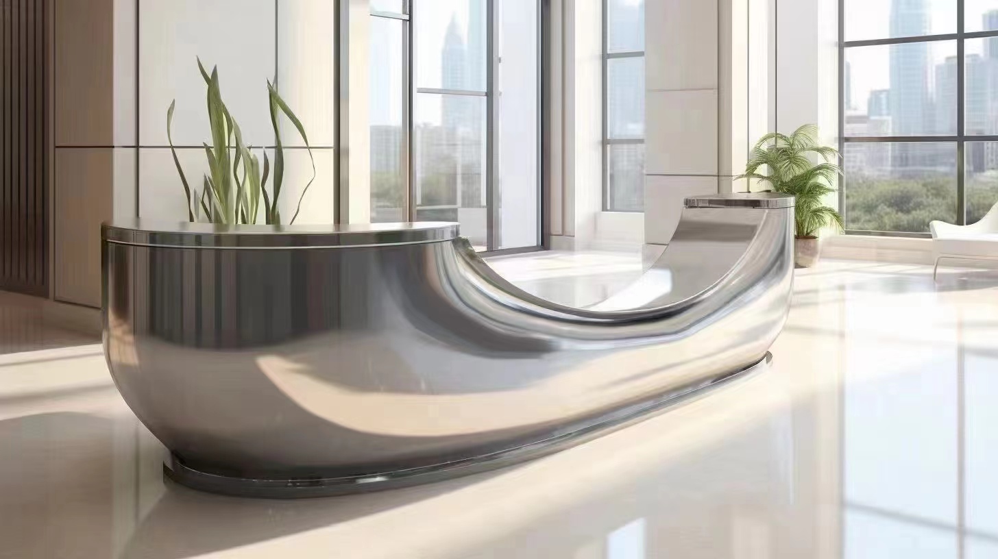 水波纹不锈钢吧台台面定制 高端KTV酒吧异形曲面吧台颜值高耐看