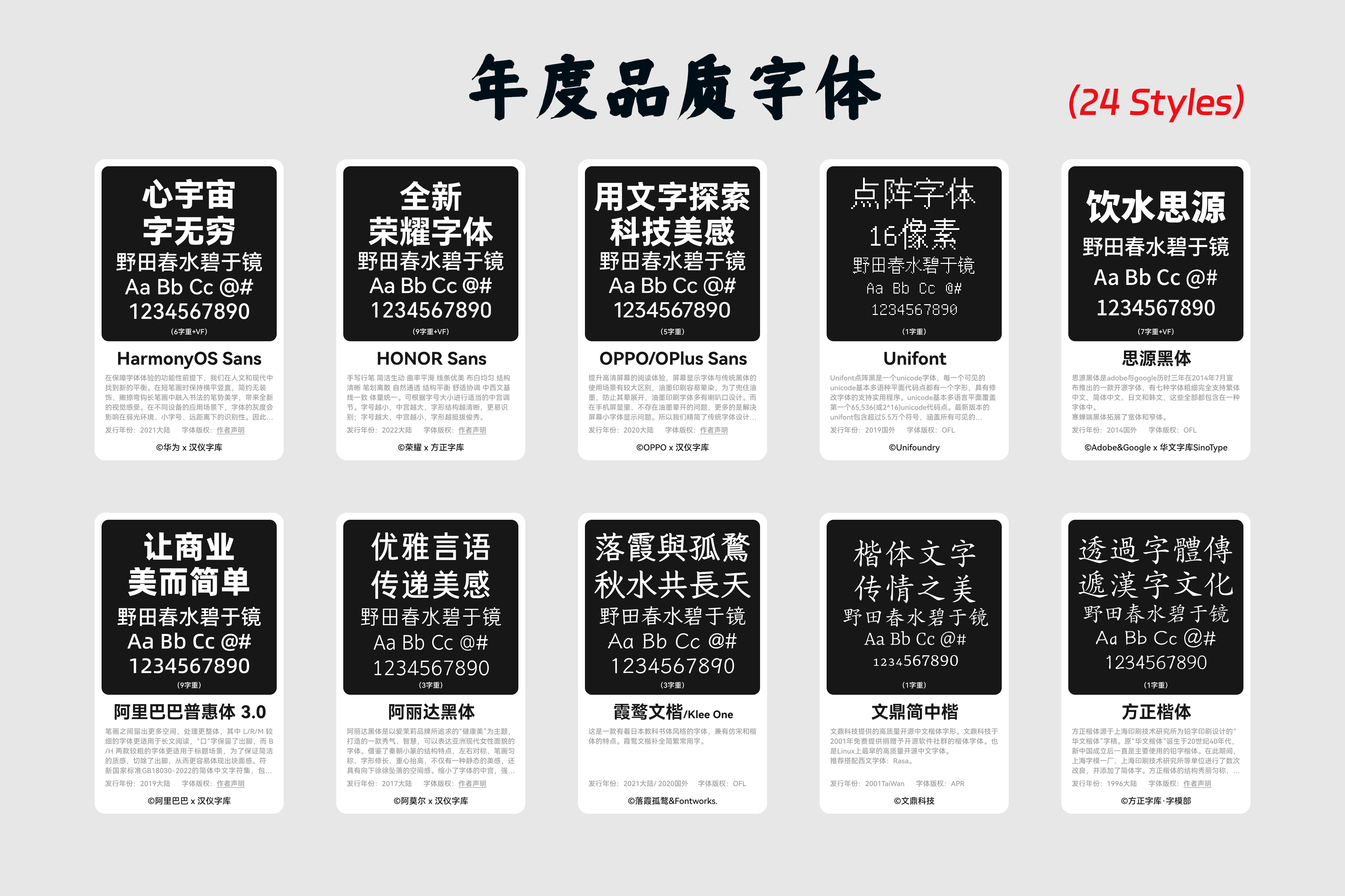 免费商用中文字体报告（2024版）（图ZMTQ2MjY3Njg=） - 观点 - 站酷设计师萧熠Siue原创素材 - 站酷ZCOOL