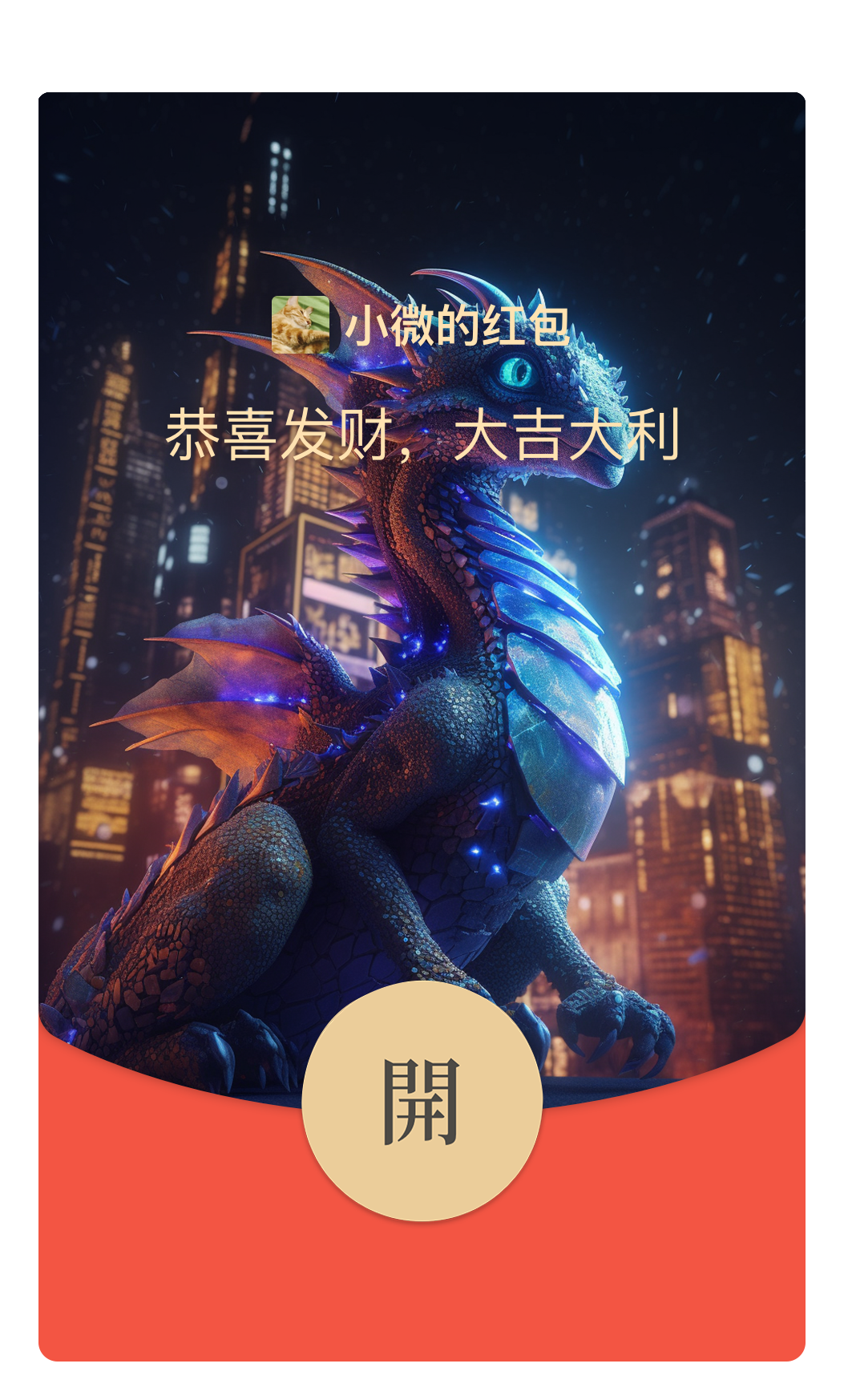 微信龙年红包封面设计！如何用Midjourney轻松搞定，案例来了（图ZMTQ2NjUwMjg=） - 教程 - 站酷设计师敬鹏原创素材 - 站酷ZCOOL