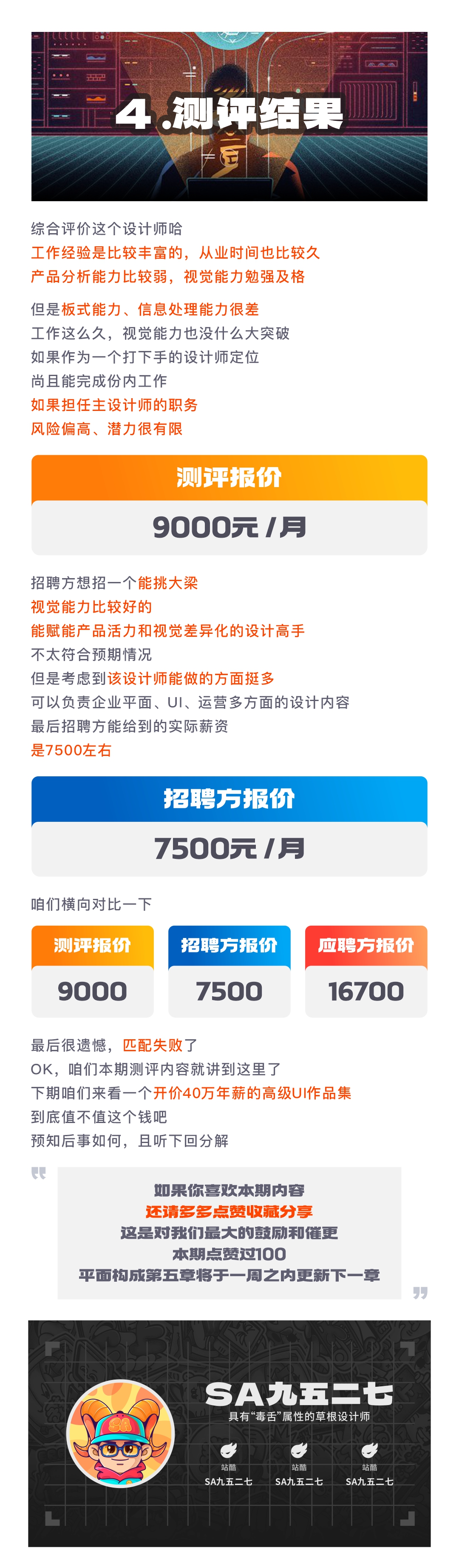 SA测评作品集: 要价年薪20万、211设计专业、某鱼大厂设计作品集测评【01】