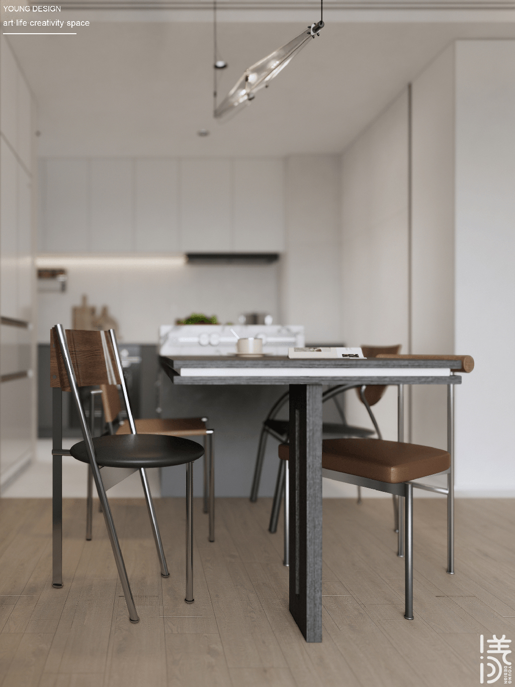 Young设计 | 纯白与木色完美平衡，天然肌理邂逅简约线条，诠释意式极简静谧之家