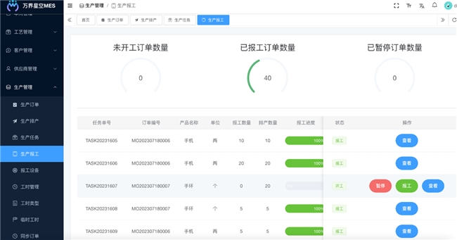 万界星空科技商业开源MES+项目合作+商业开源低代码平台