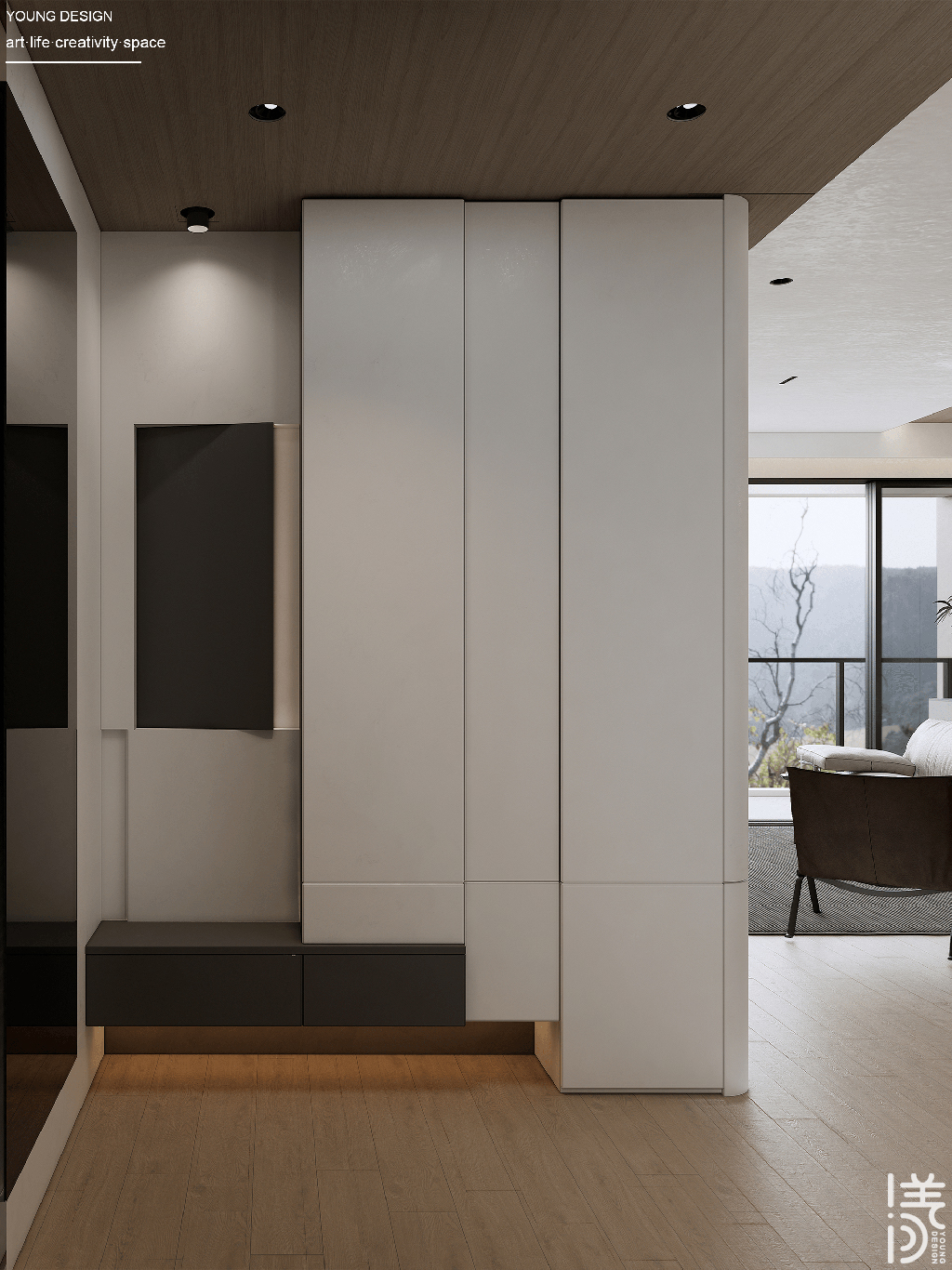 Young设计 | 纯白与木色完美平衡，天然肌理邂逅简约线条，诠释意式极简静谧之家