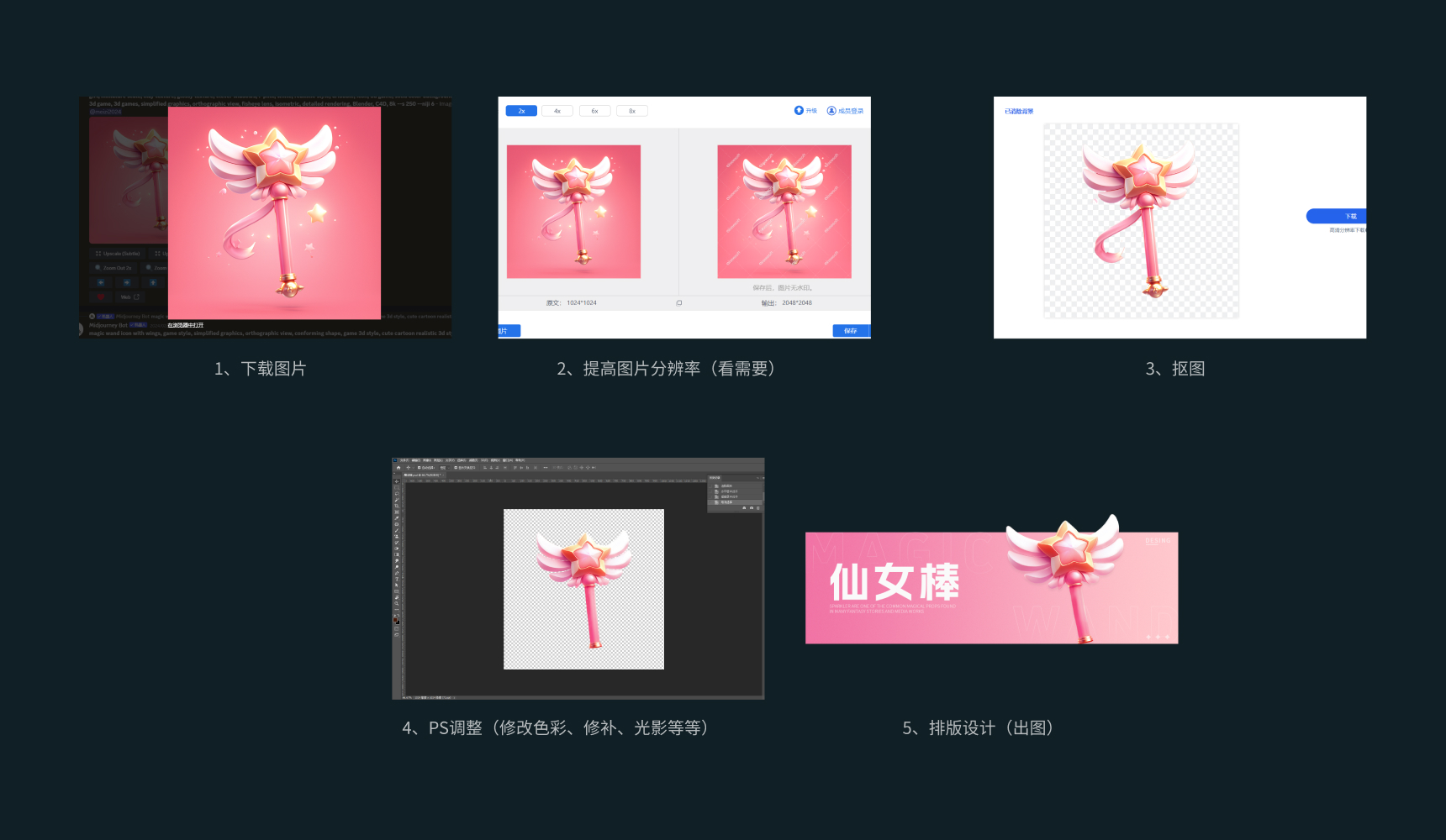 以上就是从第一步到最后面出图的全过程。