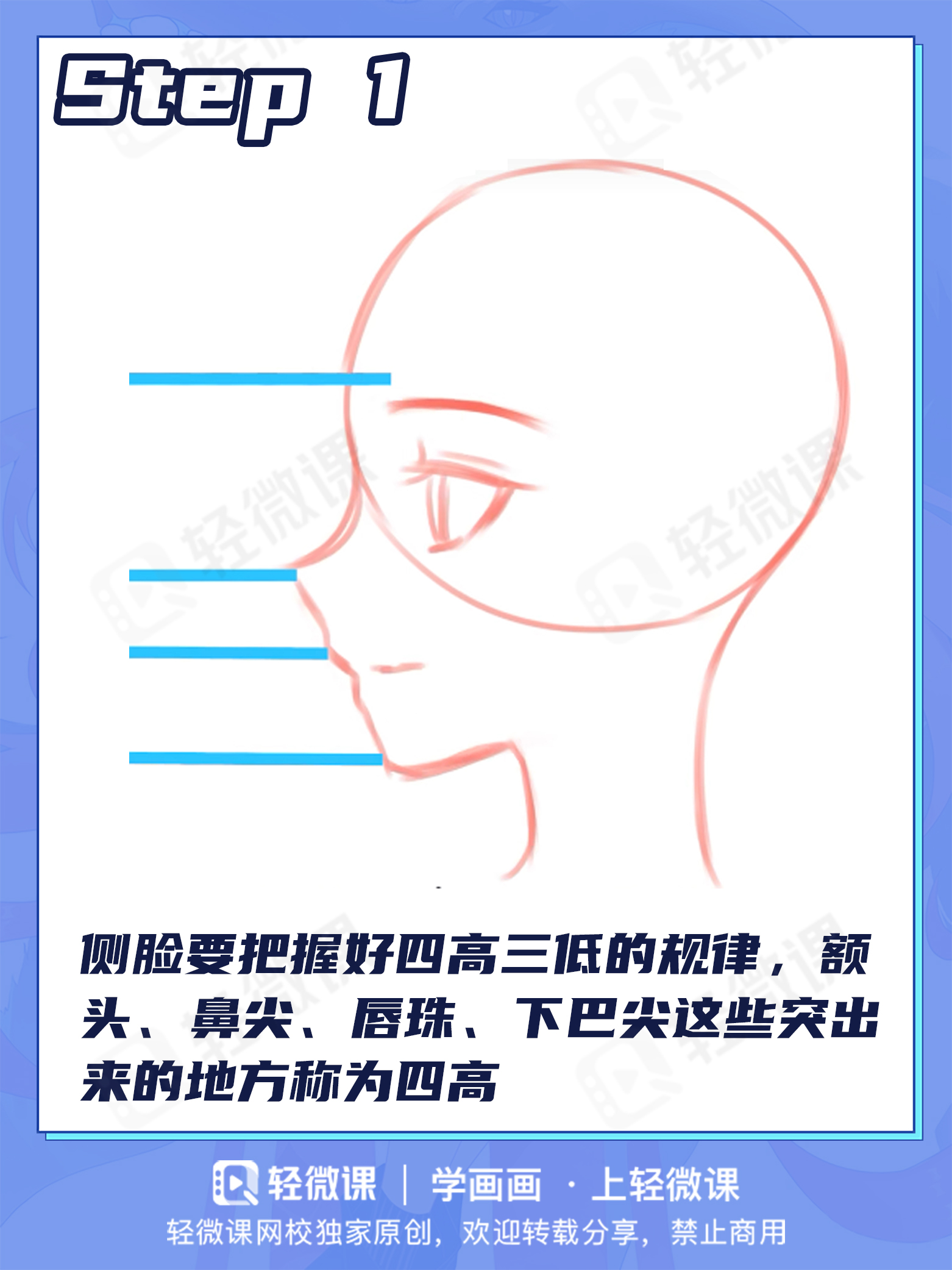 本期漫画入门教程教大家怎么画一个好看的漫画人物的侧脸!