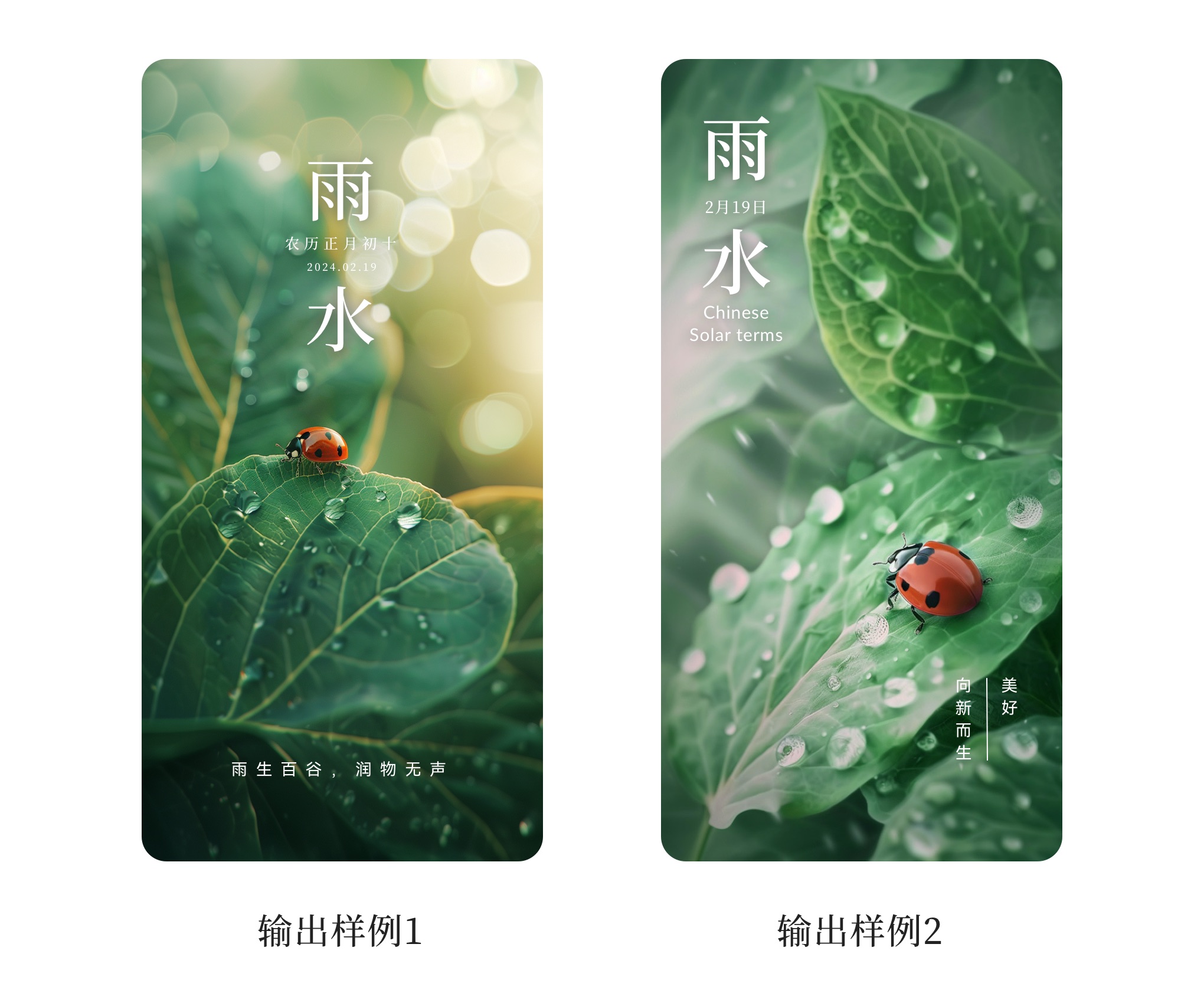 雨水节气海报：手把手教你从文字到方案输出（图ZMTQ2NzE3NDQ=） - 教程 - 站酷设计师阿琦Aqi原创素材 - 站酷ZCOOL