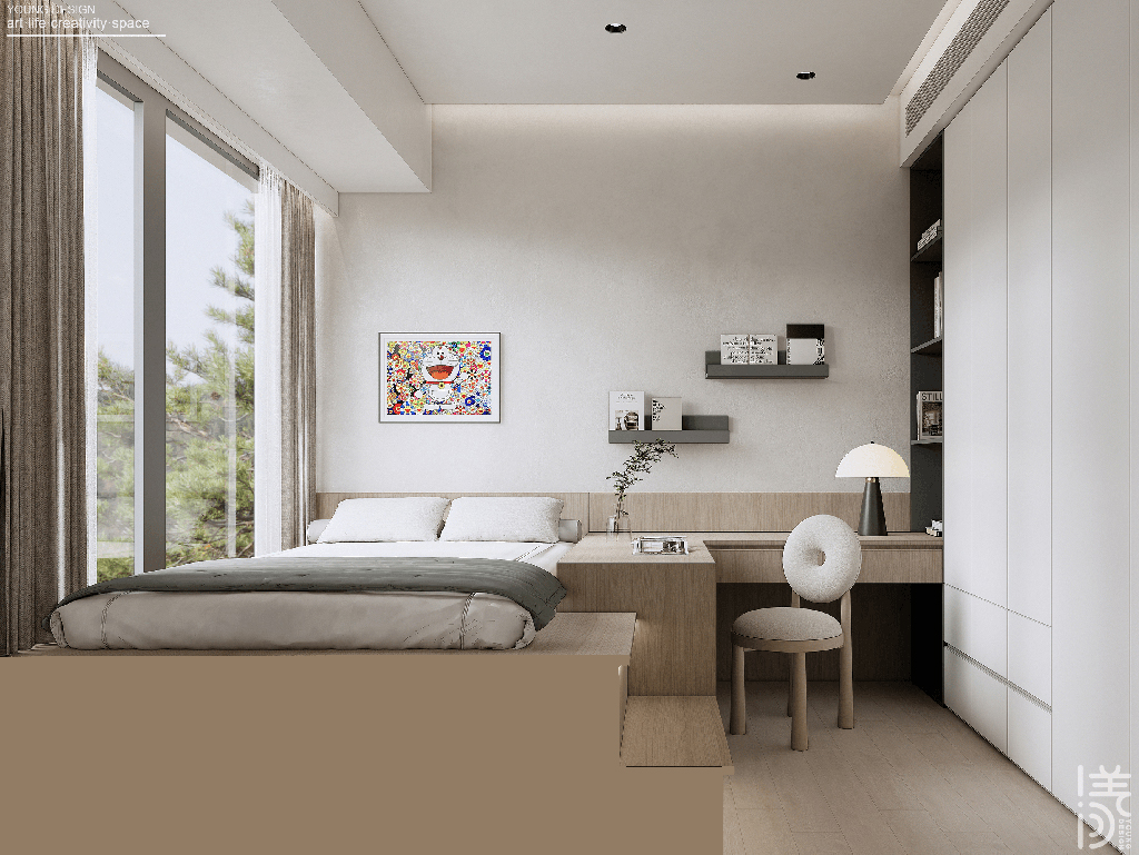 Young设计 | 纯白与木色完美平衡，天然肌理邂逅简约线条，诠释意式极简静谧之家