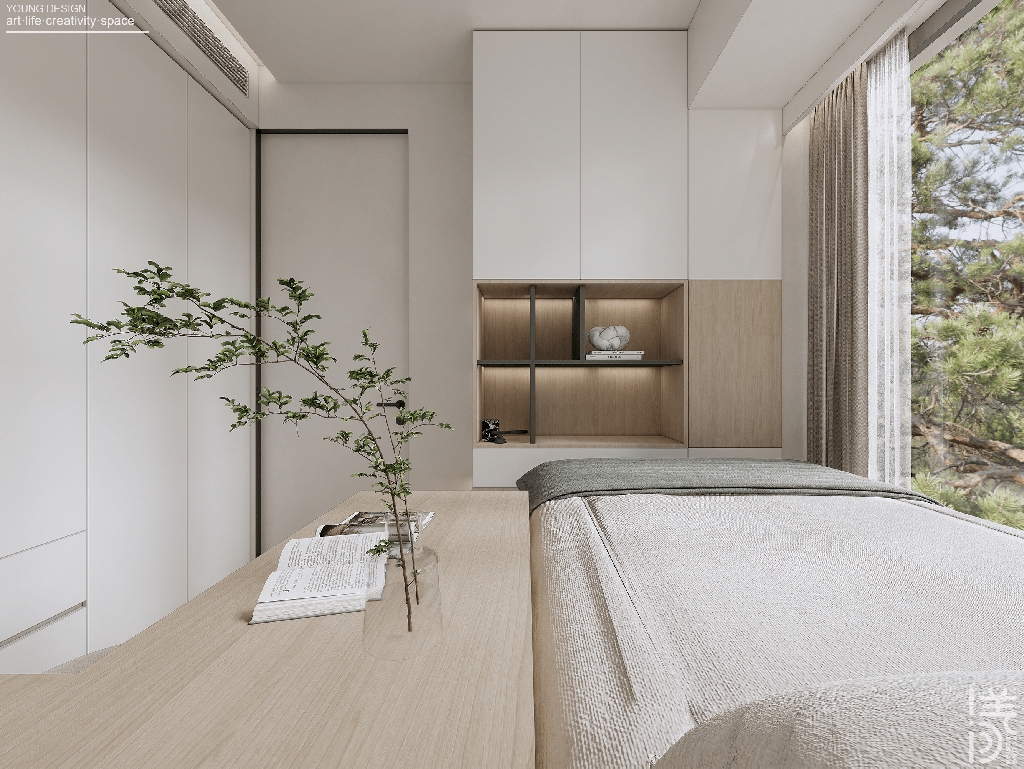 Young设计 | 纯白与木色完美平衡，天然肌理邂逅简约线条，诠释意式极简静谧之家