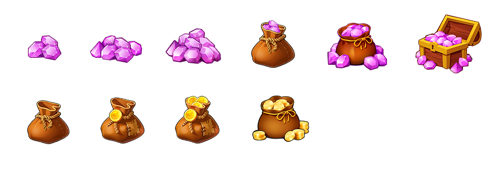 签到奖励+钱袋设计（SD线稿上色）