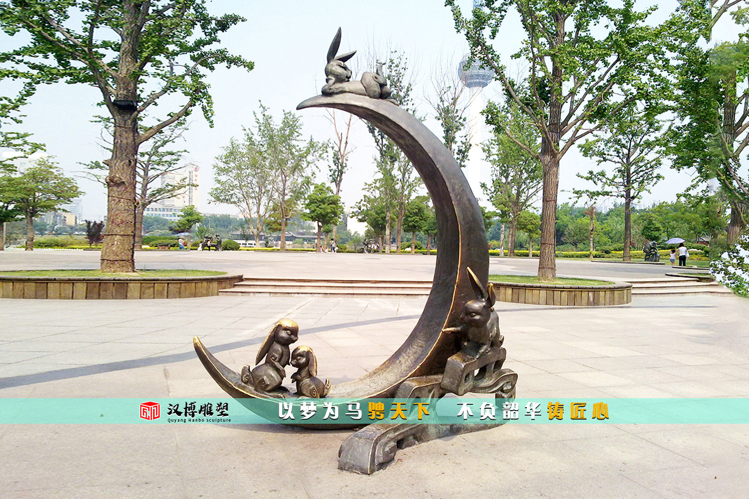 生肖兔雕像,文化雕塑.现代工艺雕刻