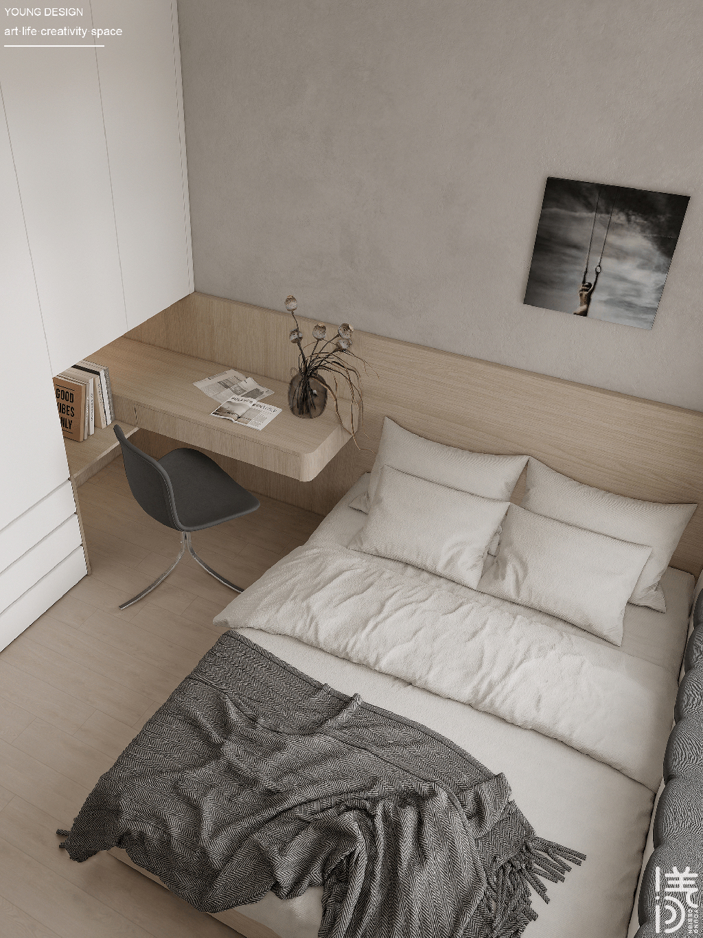 Young设计 | 纯白与木色完美平衡，天然肌理邂逅简约线条，诠释意式极简静谧之家