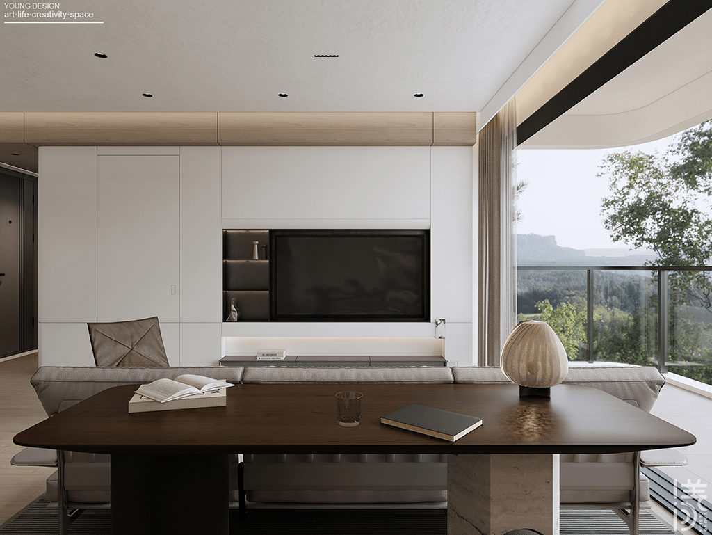Young设计 | 纯白与木色完美平衡，天然肌理邂逅简约线条，诠释意式极简静谧之家