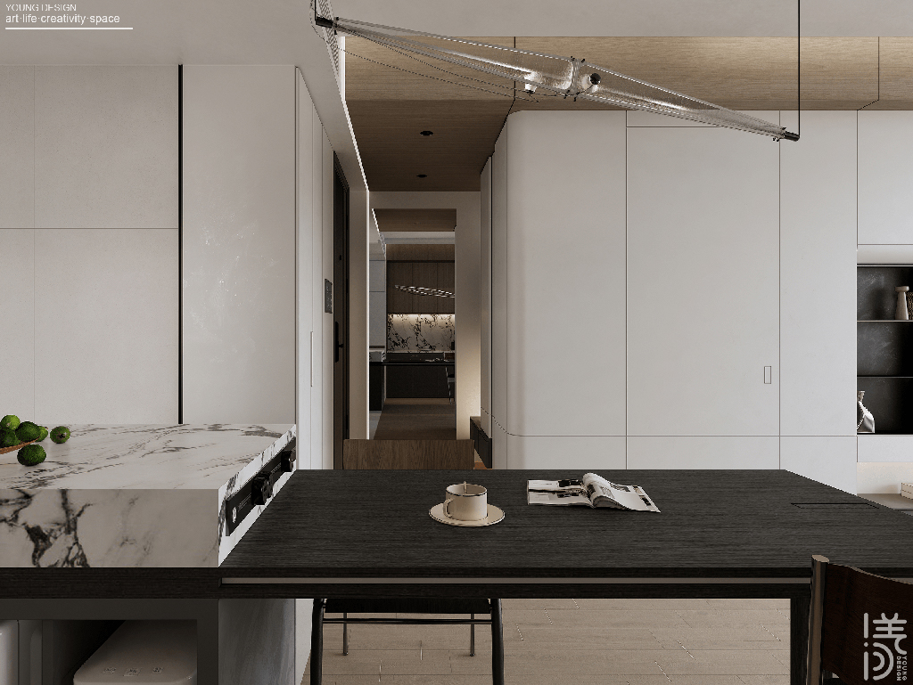 Young设计 | 纯白与木色完美平衡，天然肌理邂逅简约线条，诠释意式极简静谧之家