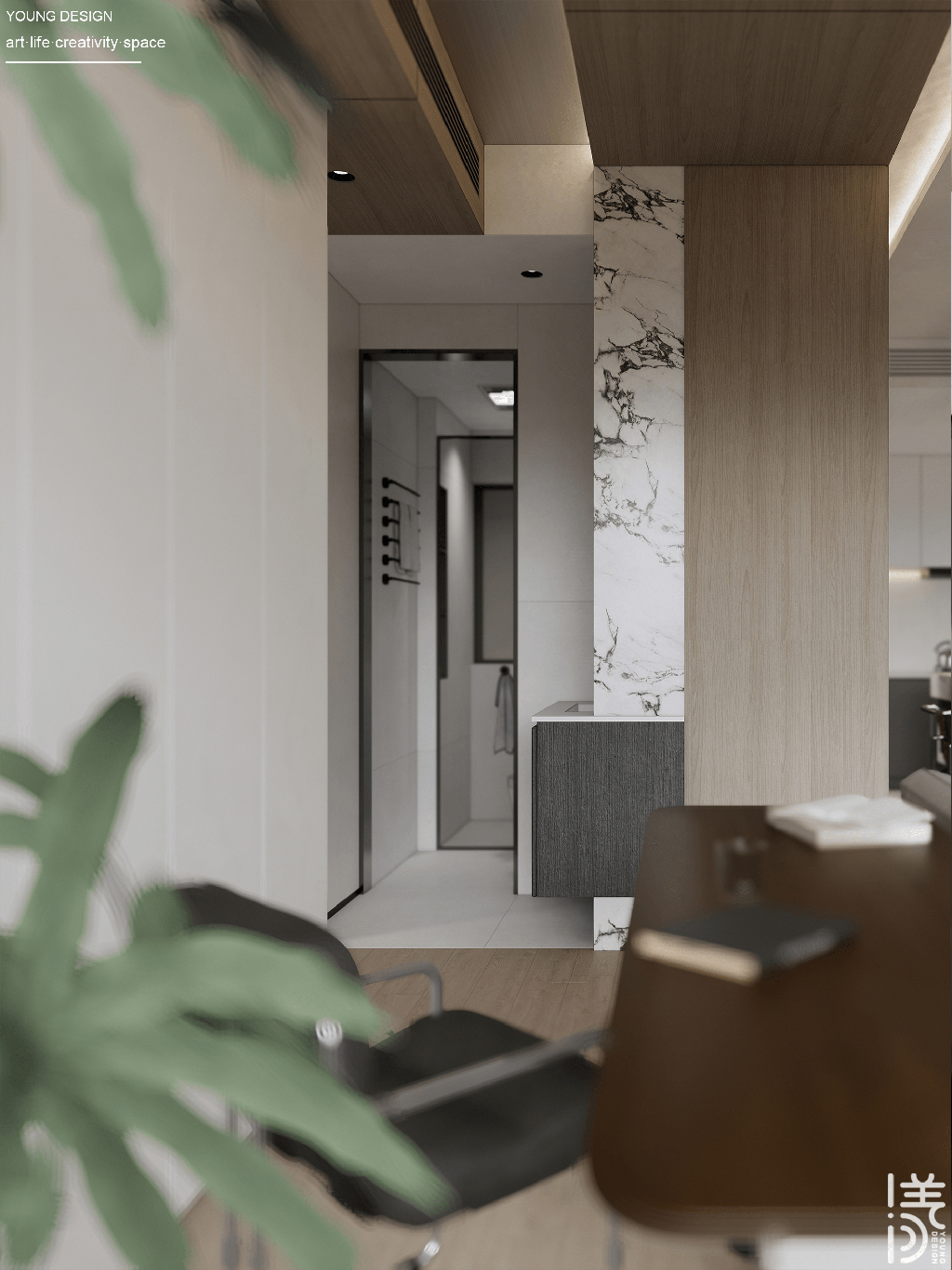 Young设计 | 纯白与木色完美平衡，天然肌理邂逅简约线条，诠释意式极简静谧之家