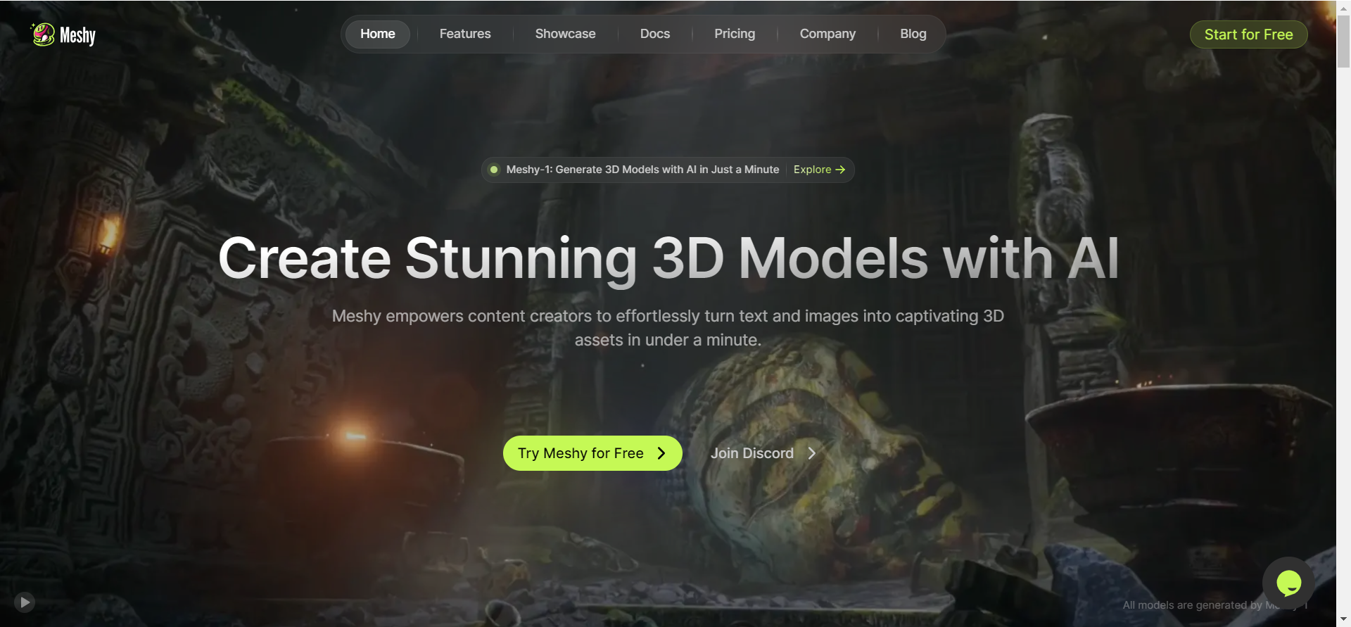 Meshy 直接用文本生成3D模型的AI神器！颠覆传统工作流