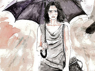 绛红色的雨天（个人主页-ZNzM1OTE5Mg==） - 创作习作 - 站酷设计师prismer原创素材 - 站酷ZCOOL